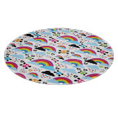 Jugendemo Regenbogen-Schädelhintergrund Schneidebrett (Ecke)