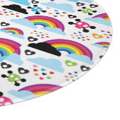 Jugendemo Regenbogen-Schädelhintergrund Schneidebrett (Ecke)