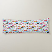 Jugendemo Regenbogen-Schädelhintergrund Seitenschläferkissen (Rückseite)