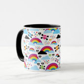 Jugendemo Regenbogen-Schädelhintergrund Tasse (Vorderseite Links)