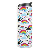 Jugendemo Regenbogen-Schädelhintergrund Thermosbecher (Nach links gedreht)