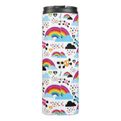 Jugendemo Regenbogen-Schädelhintergrund Thermosbecher (Rückseite)