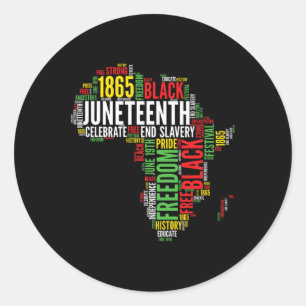 Jugendforum Afrika Karte Word Art Shirt Schwarzer  Runder Aufkleber