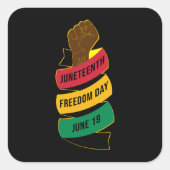 Jugendfreiheitstag Schwarze Geschichte Klassik Quadratischer Aufkleber (Vorderseite)