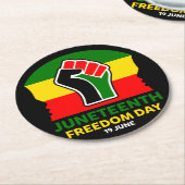 Jugendfreiheitstag Schwarze Geschichte Runder Pappuntersetzer (Angewinkelt)