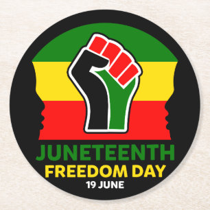 Jugendfreiheitstag Schwarze Geschichte  Runder Pappuntersetzer