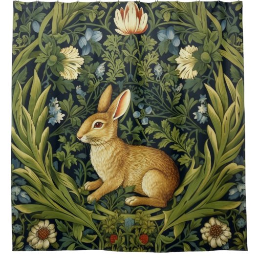 Jugendhase im Garten Duschvorhang (Vorderseite)
