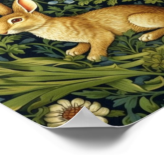 Jugendhase im Garten Poster (Ecke)