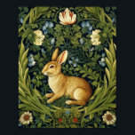 Jugendhase im Garten Poster<br><div class="desc">Kaninchen im Gartenstil,  William Morris inspirierte Kunst.</div>