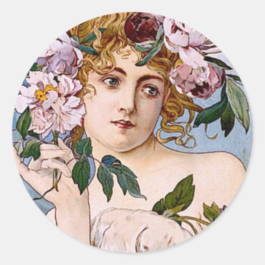 Jugendherberge mit Blume Runder Aufkleber (Vorderseite)