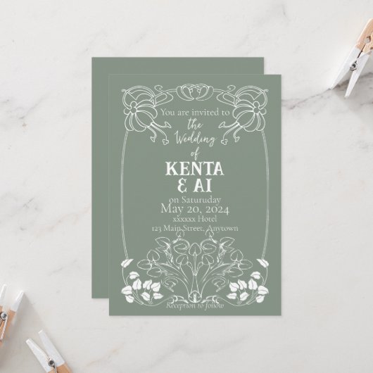 Jugendhochzeit Einladung (Vorderseite/Rückseite Beispiel)