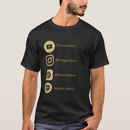 JUGENDKANAL SOCIAL MEDIA GOLD BLACK WERBEAKTION T-Shirt (Vorderseite)