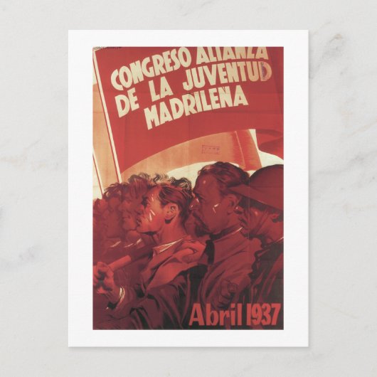 Jugendkongress Madrid-Propaganda-Poster Postkarte (Vorderseite)
