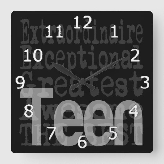 Jugendlich Extraordinaire Quadratische Wanduhr (Vorderseite)