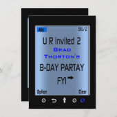 Jugendlich intelligentes Telefon simsen Einladung (Vorne/Hinten)