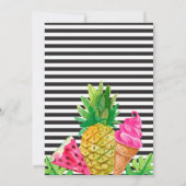 Jugendlich Pool-Party, Flamingo, Ananas-Einladung Einladung (Rückseite)