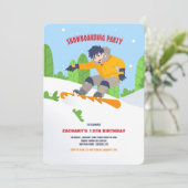 Jugendlich Snowboarder-Einladung Einladung (Stehend Vorderseite)