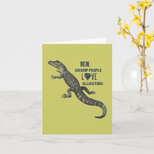Jugendliche AlligatorLiebe Karte (Gelbe Blume)