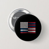 Jugendliche Amerikanische Flagge Baseballschläger Button (Vorne & Hinten)