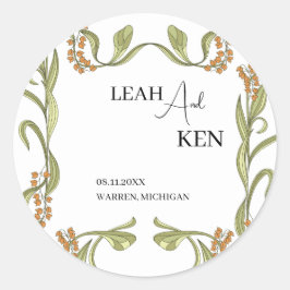 Jugendliche-Blume-Hochzeit Runder Aufkleber
