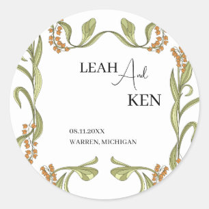 Jugendliche-Blume-Hochzeit Runder Aufkleber