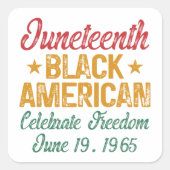 Jugendliche Coole schwarze Amerikaner feiern Freih Quadratischer Aufkleber (Vorderseite)