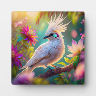 Jugendliche Crested Blush Feder Taube Fantasy Voge Fotoplatte