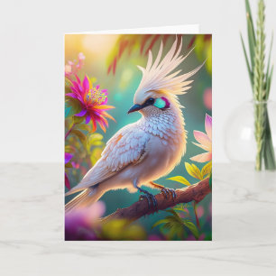 Jugendliche Crested Blush Feder Taube Fantasy Voge Karte