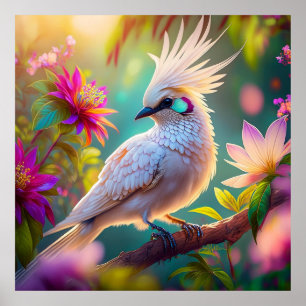 Jugendliche Crested Blush Feder Taube Fantasy Voge Poster