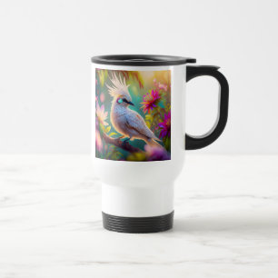 Jugendliche Crested Blush Feder Taube Fantasy Voge Reisebecher