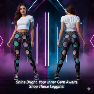 Jugendliche geometrische Glow-Leggings Leggings