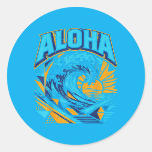 Jugendliche Hawaiianische T-Shirts Junge Kleinkind Runder Aufkleber