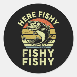 Jugendliche Here-fishy-Shirt Kinder Kleinkind Männ Runder Aufkleber