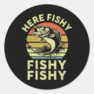 Jugendliche Here-fishy-Shirt Kinder Kleinkind Männ Runder Aufkleber