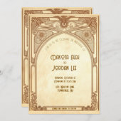 Jugendliche Hochzeit in warmen Tönen Einladung (Vorne/Hinten)