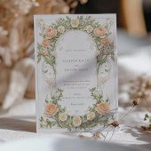 Jugendliche Hochzeit mit Peach Ranunculus Einladung