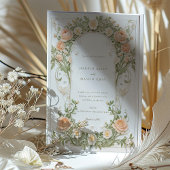 Jugendliche Hochzeit mit Peach Ranunculus Einladung