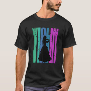 Jugendliche Retro Violin Silhouette Teammates Mädc T-Shirt