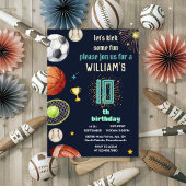 Jugendliche Sport 10. Geburtstag Einladung