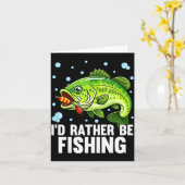 Jugendliche würden lieber Angler-Junge-Barsch-Fisc Karte (Gelbe Blume)