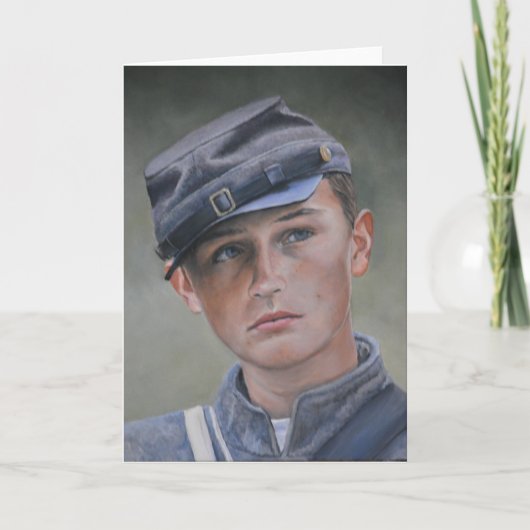 Jugendliche Zivil War Soldat Portrait Art Grußkart Karte (Vorderseite)