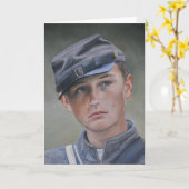 Jugendliche Zivil War Soldat Portrait Art Grußkart Karte (Gelbe Blume)