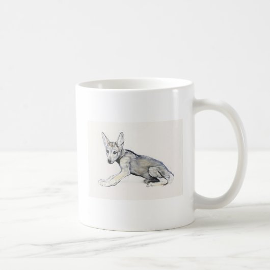 Jugendlicher arabischer Wolf-Welpe 2009 Kaffeetasse (Rechts)