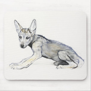 Jugendlicher arabischer Wolf-Welpe 2009 Mousepad