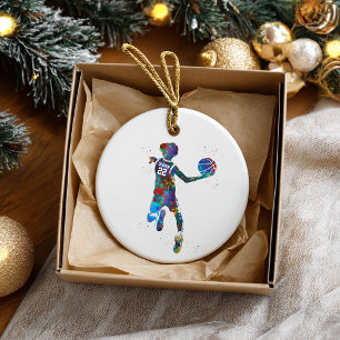 Jugendlicher Basketballspieler Keramik Ornament