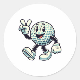 Jugendlicher Golfer Jungen Golf Lustig  Runder Aufkleber