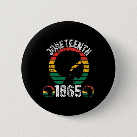 Jugendlicher mein Unabhängigkeitstag Schwarze Frau Button (Vorderseite)