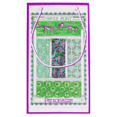 Jugendlicher Papagei-Affendschungel tropisch Vinta Kleine Geschenktüte (Rückseite)