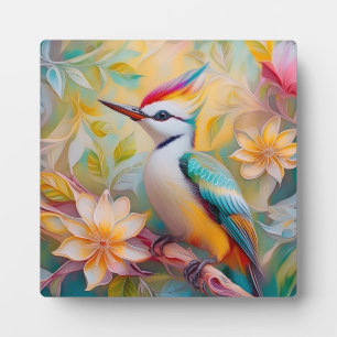 Jugendlicher Regenbogen-Specht-Fantasie-Vogel Fotoplatte