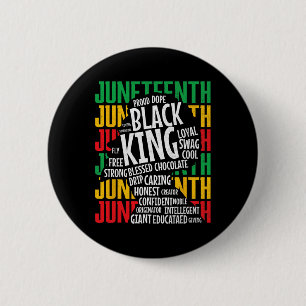 Jugendlicher Tag Proud Black King Afro Afric Button